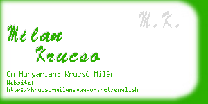 milan krucso business card