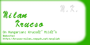 milan krucso business card